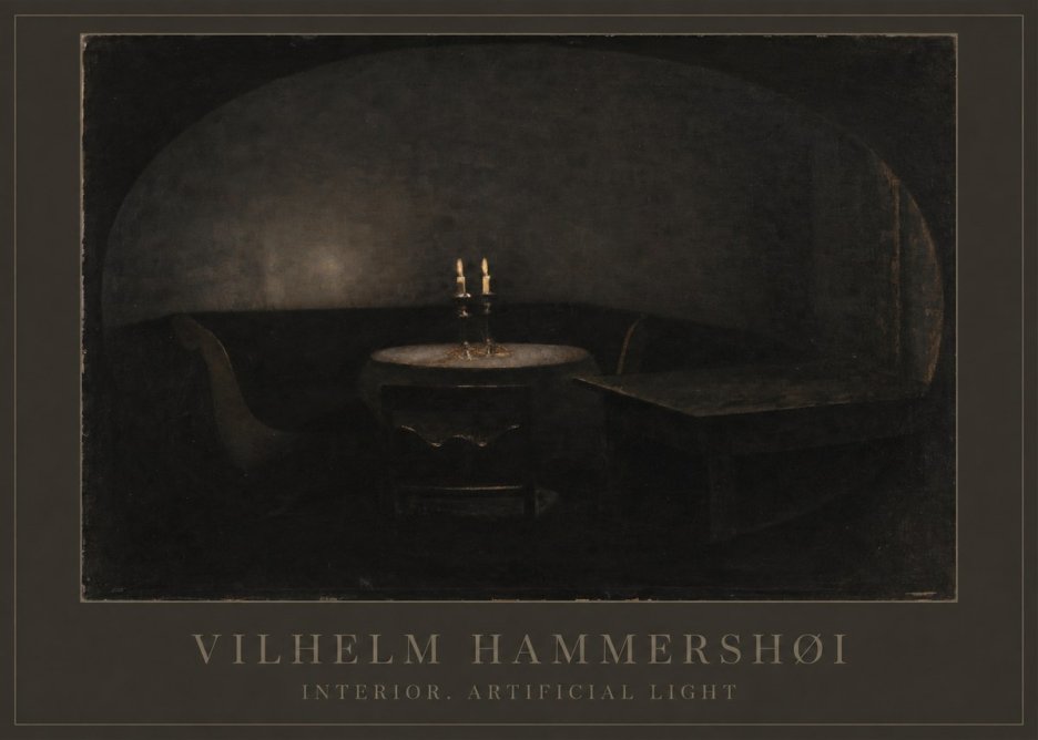 Vilhelm Hammershøi Interior. Artificial Light No1 - Poster