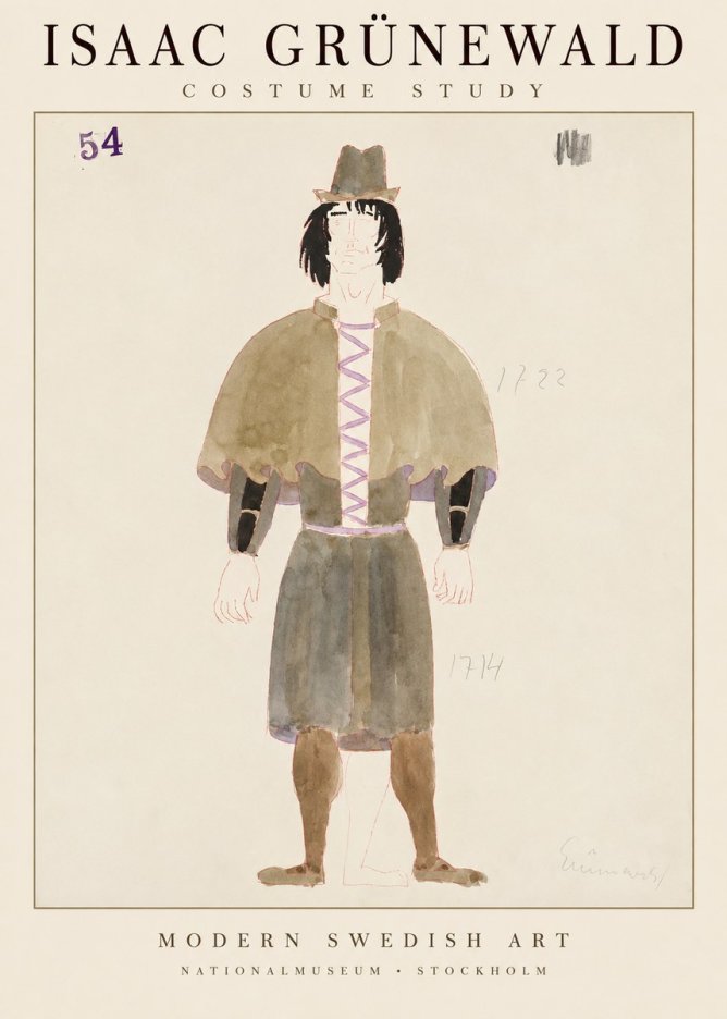 Isaac Grünewald Costume Study V No2 - Poster