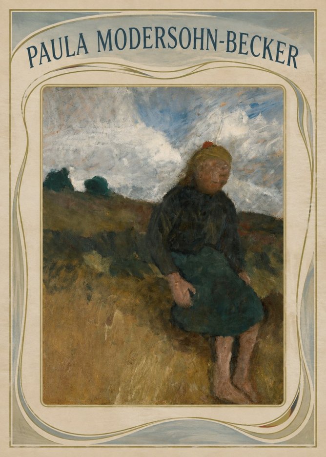 Paula Modersohn-Becker Seated Girl in the Moor No4 - Poster