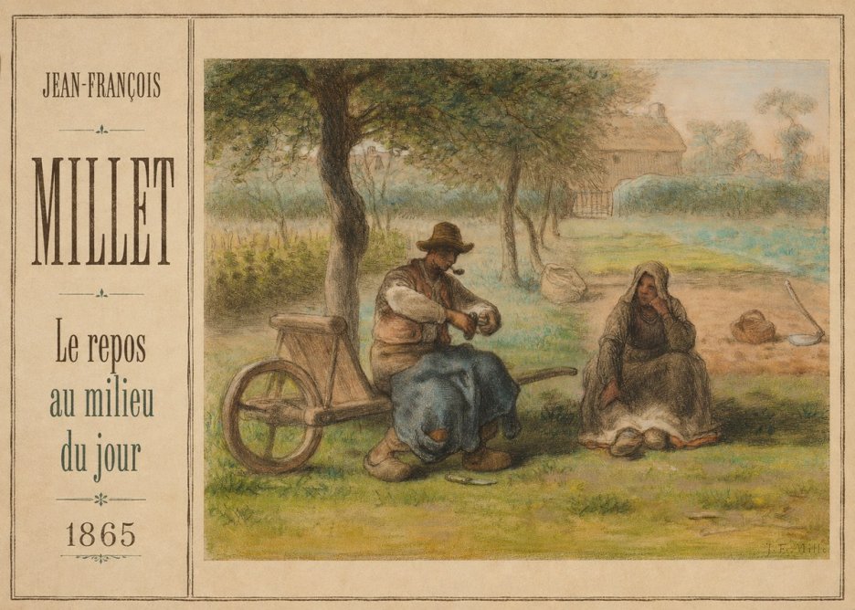 Jean-François Millet Le Repos Au Milieu Du Jour No3 - Poster