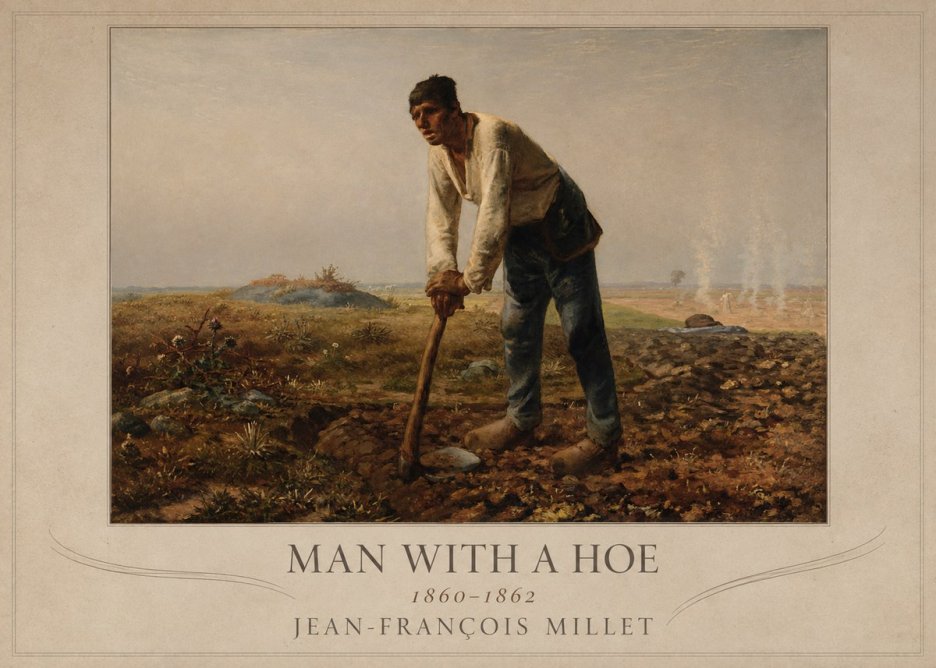 Jean-François Millet Man with a Hoe No4 - Poster