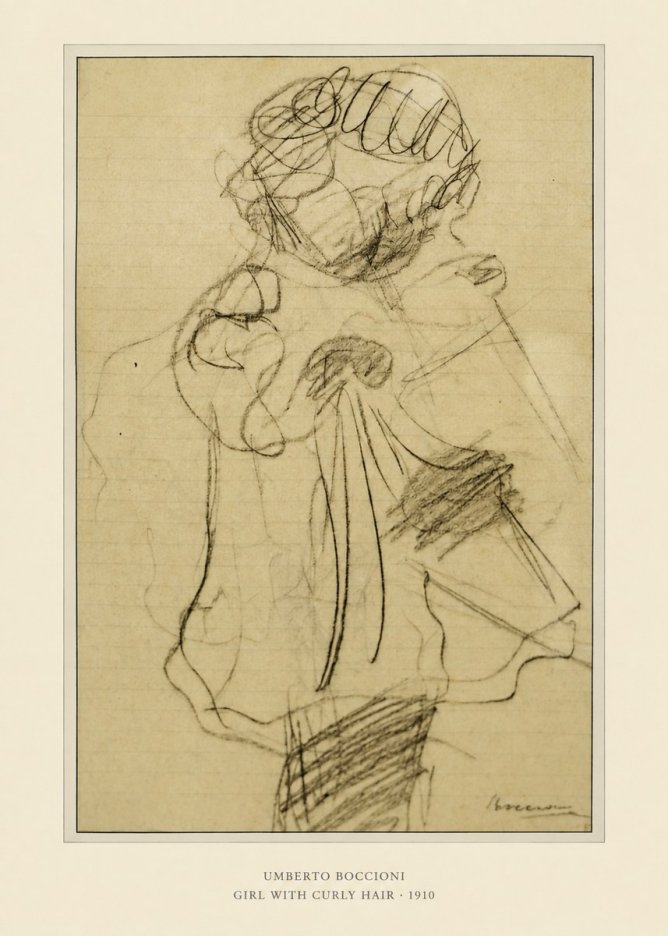Umberto Boccioni Girl with Curly Hair No6 - Poster
