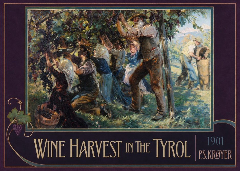 P.S. Krøyer Wine Harvest in the Tyrol No3 - Poster
