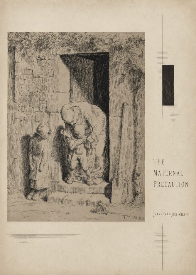 Jean-François Millet The Maternal Precaution No3 - Poster