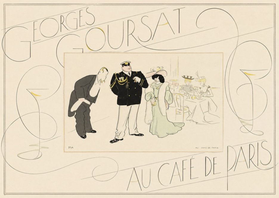 Georges Goursat Au Café De Paris No5 - Poster