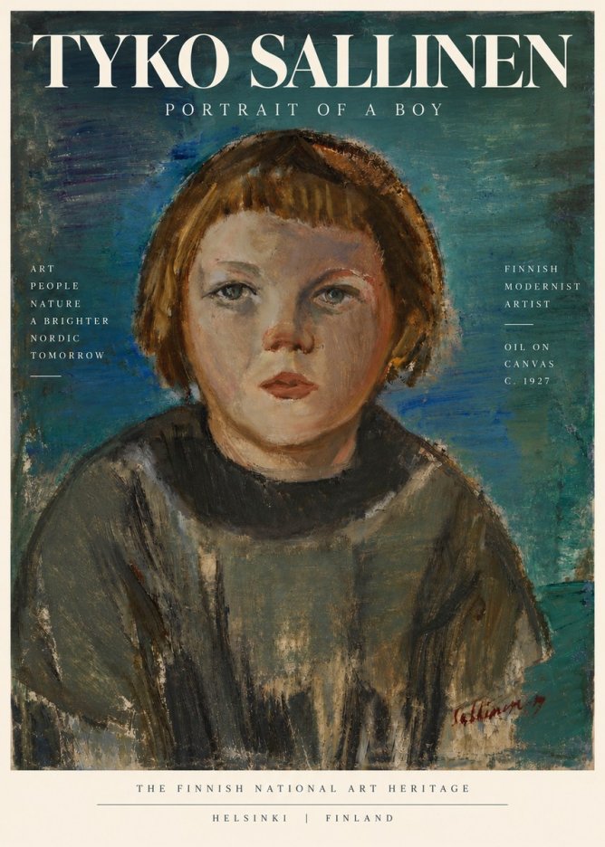 Tyko Sallinen Portrait of a Boy No4 - Poster
