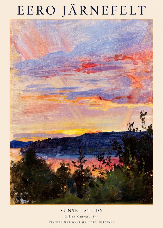 Eero Järnefelt Sunset Study No1 - Poster