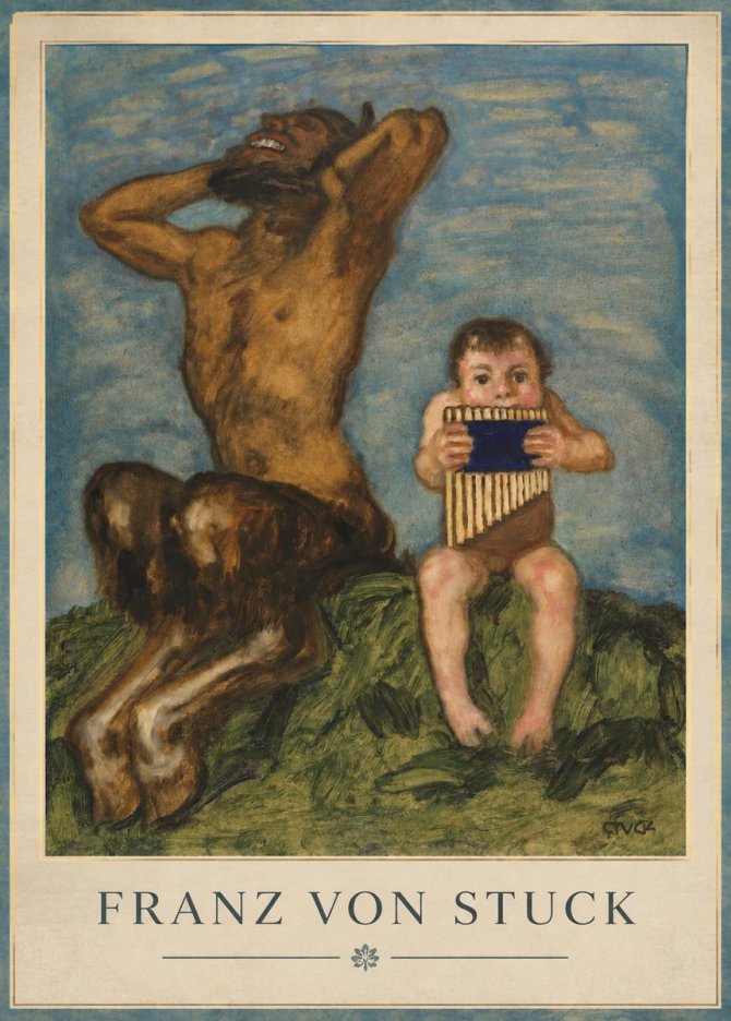 Franz von Stuck Laughing Faun and Playing Putto No3 - Poster