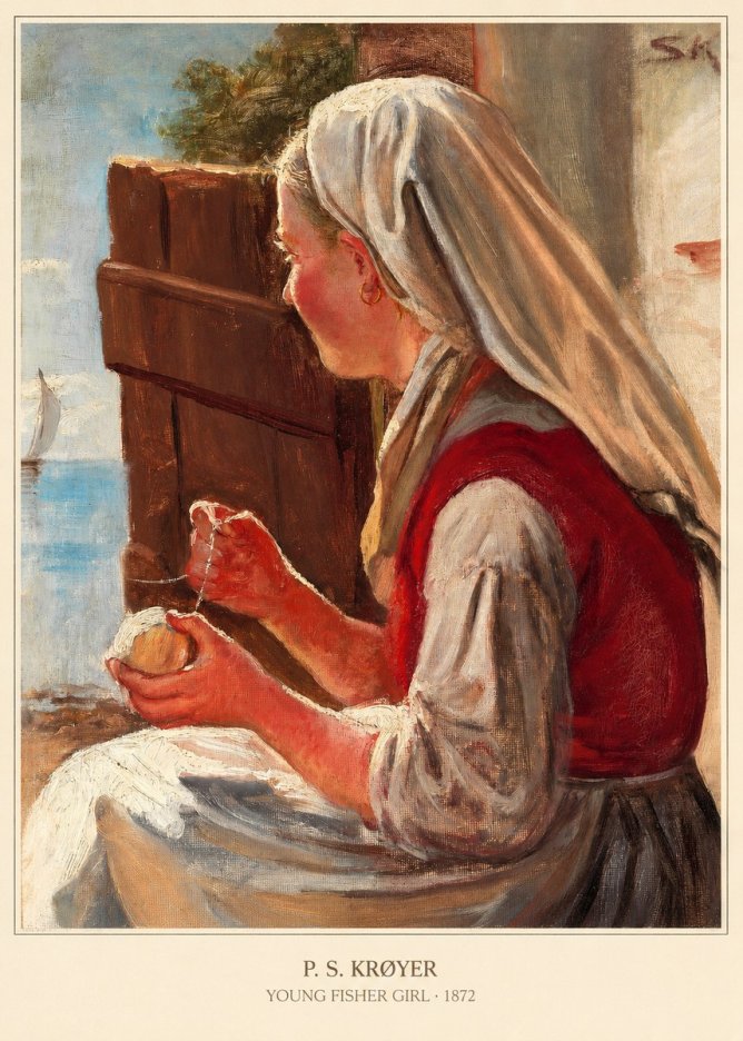 P.S. Krøyer Young Fisher Girl No5 - Poster