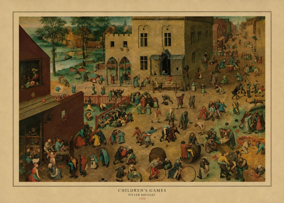Pieter Bruegel Children's Games IV No4 - Poster