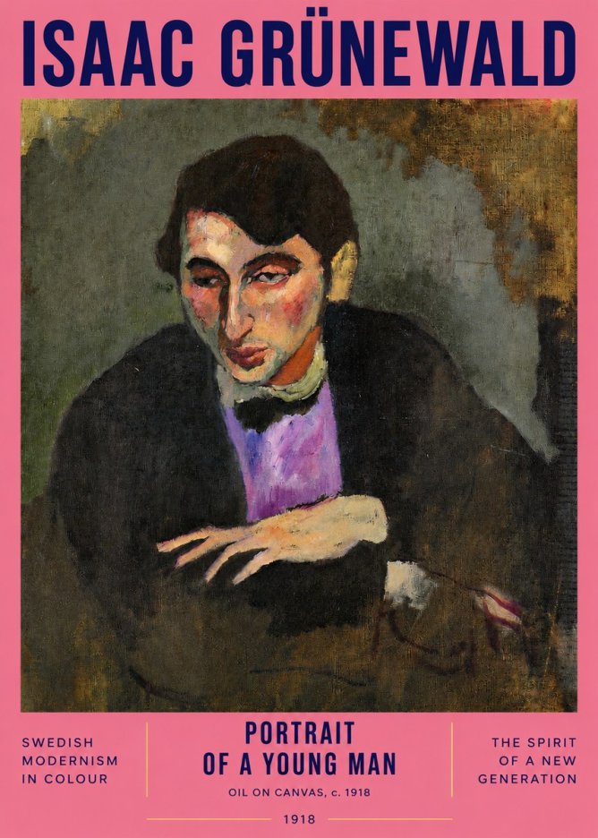 Isaac Grünewald Portrait of a Young Man No2 - Poster