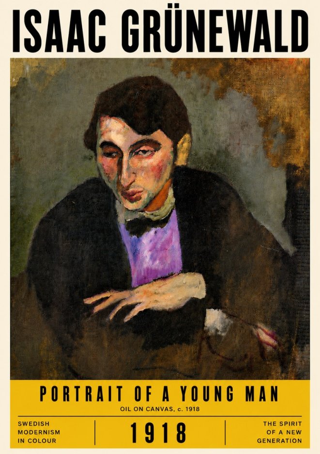 Isaac Grünewald Portrait of a Young Man No6 - Poster