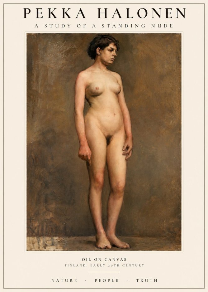 Pekka Halonen A Study of a Standing Nude No1 - Poster