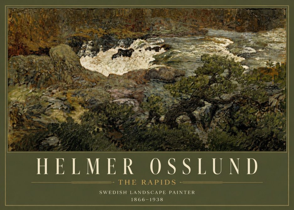 Helmer Osslund The Rapids No3 - Poster