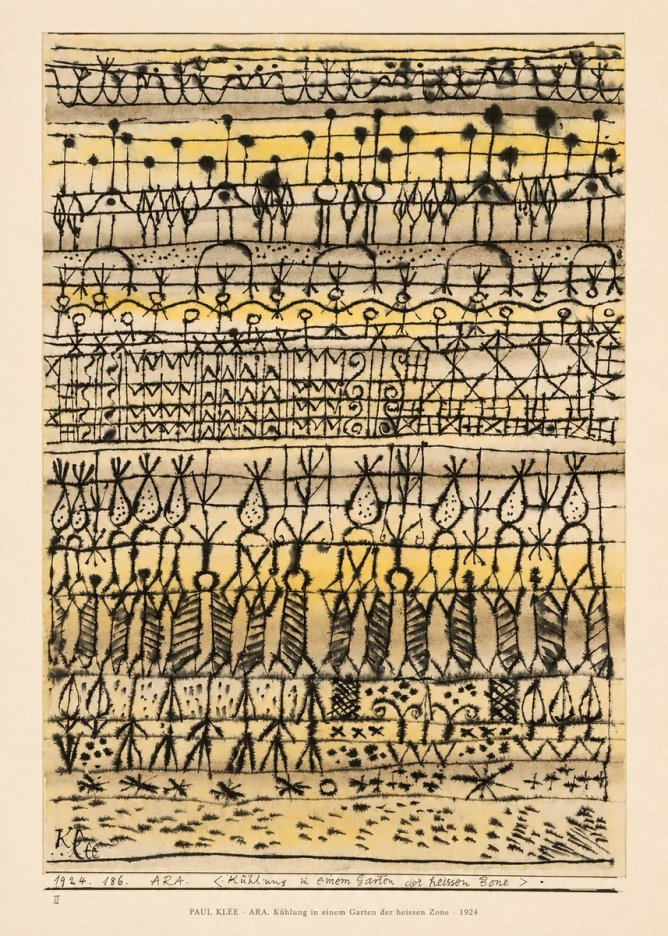 Paul Klee Ara. Kühlung in Einem Garten Der Heissen Zone No6 - Poster