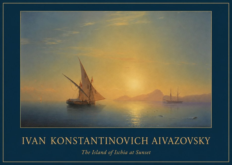 Ivan Konstantinovich Aivazovsky The Island of Ischia at Sunset No1 - Poster