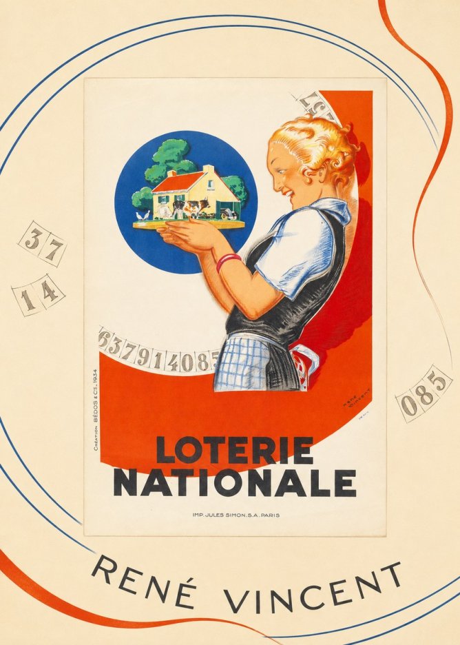René Vincent Lotterie Nationale No5 - Poster