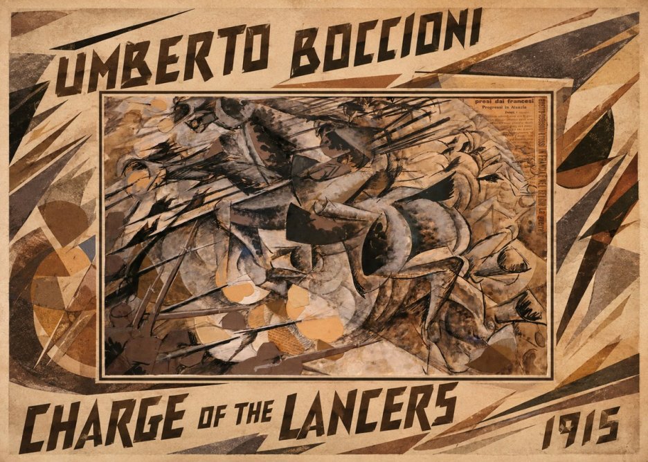 Umberto Boccioni Charge of the Lancers No1 - Poster
