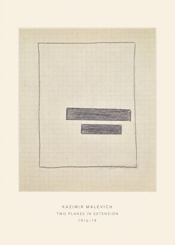 Kazimir Malevich Two Planes in Extension No4 - Poster