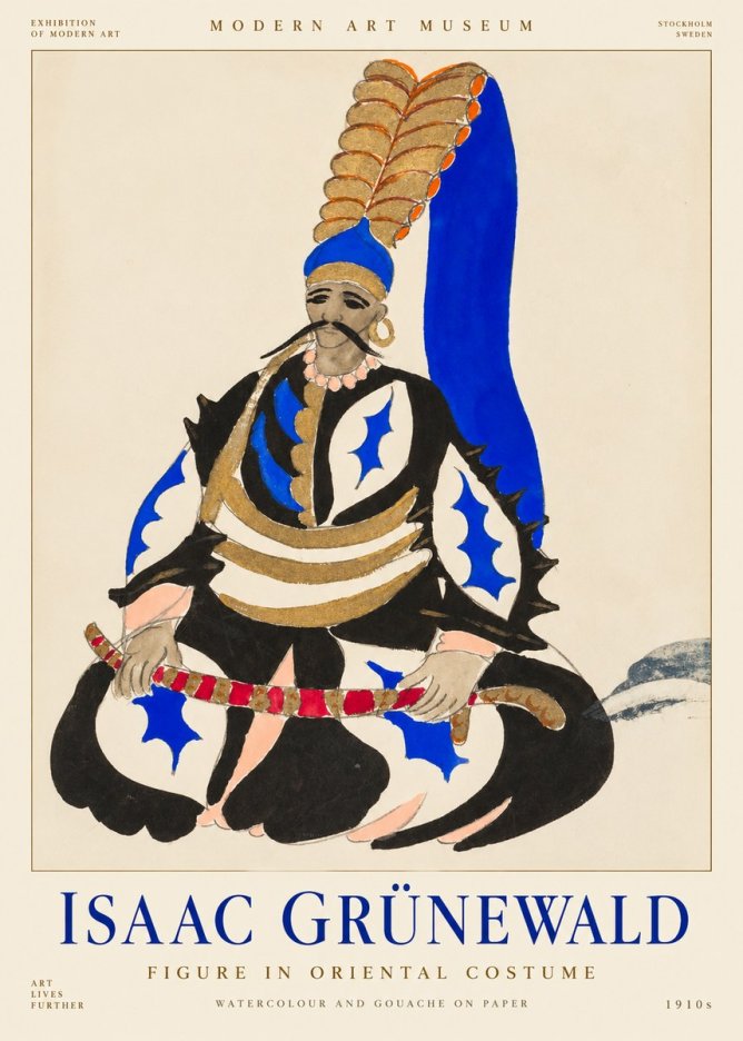 Isaac Grünewald Figure in Oriental Costume No1 - Poster
