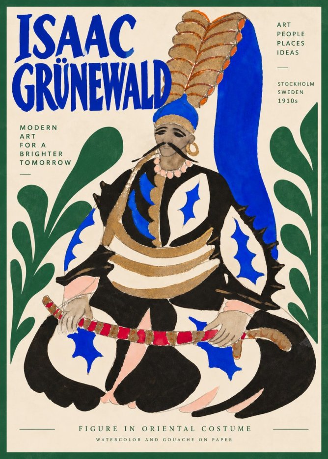 Isaac Grünewald Figure in Oriental Costume No4 - Poster