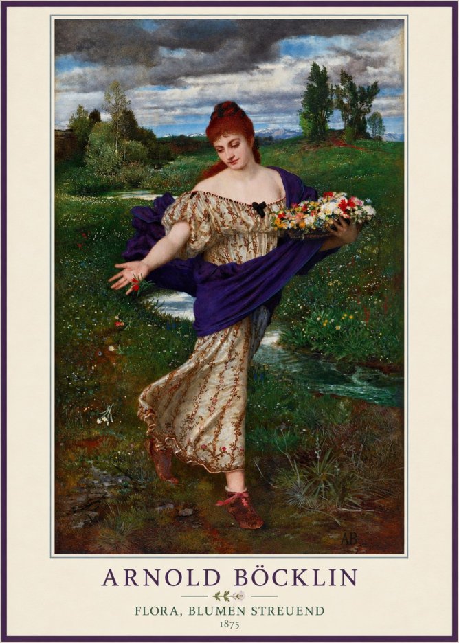Arnold Böcklin Flora, Blumen Streuend II No4 - Poster