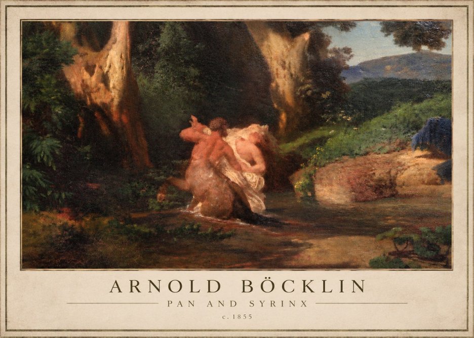 Arnold Böcklin Pan and Syrinx No3 - Poster