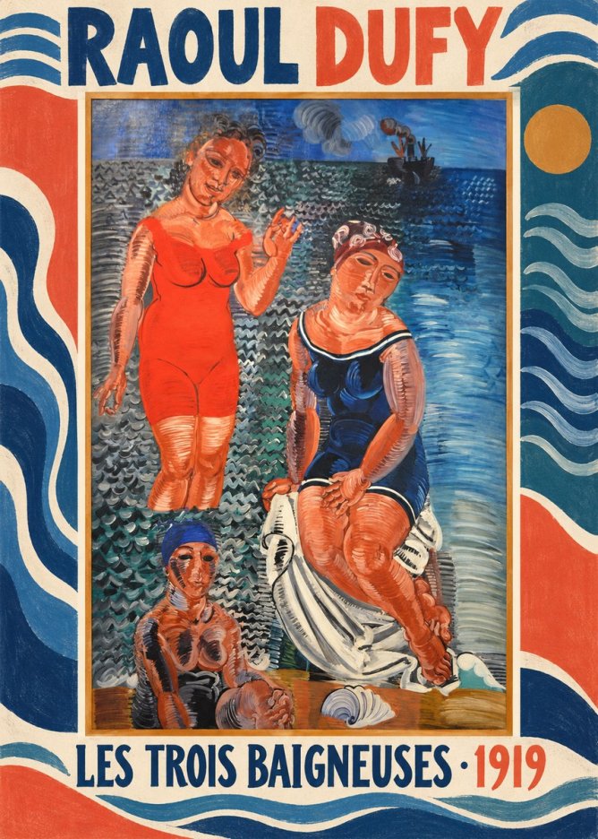 Raoul Dufy Les Trois Baigneuses No2 - Poster
