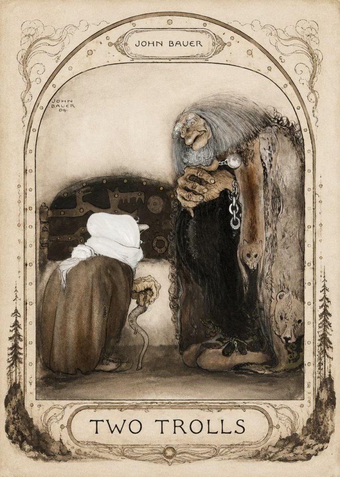 John Bauer Two Trolls No3 - Poster