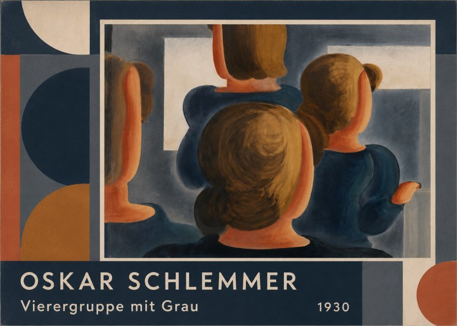 Oskar Schlemmer Vierergruppe Mit Grau No2 - Poster