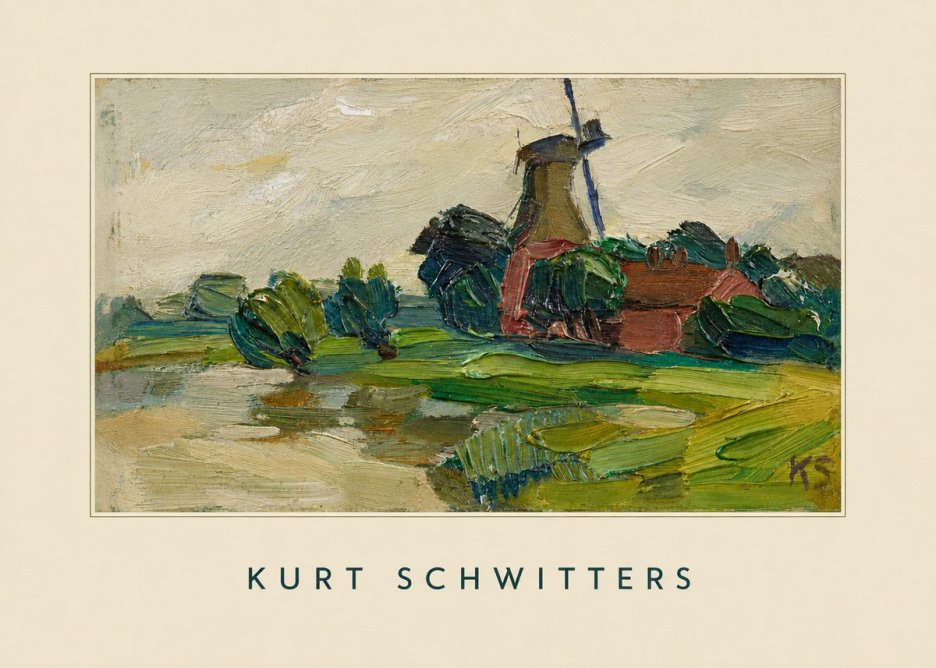 Kurt Schwitters Landscape with Windmill No5 - Poster