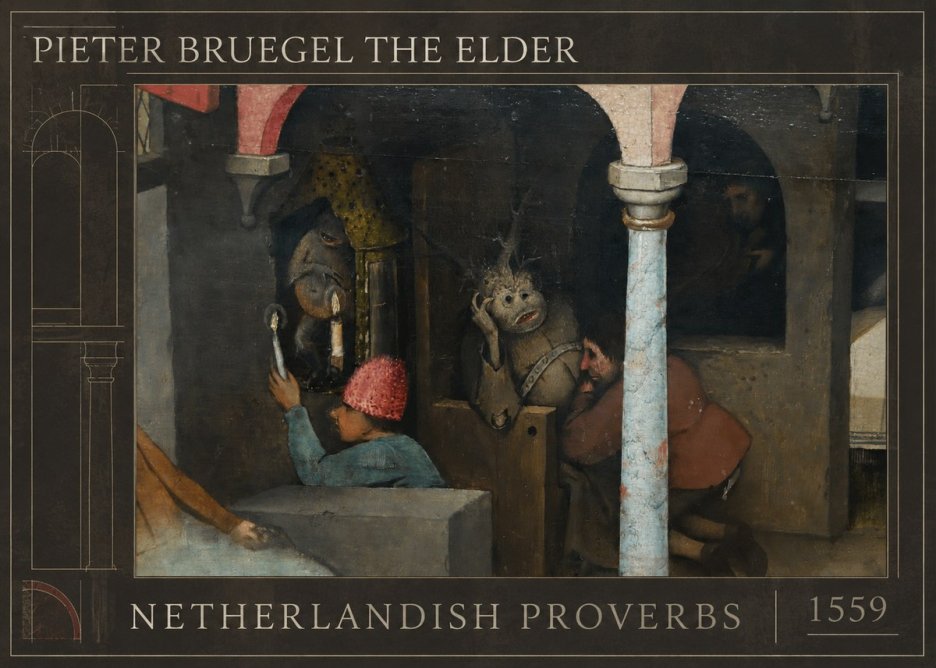 Pieter Bruegel Netherlandish Proverbs IX No1 - Poster