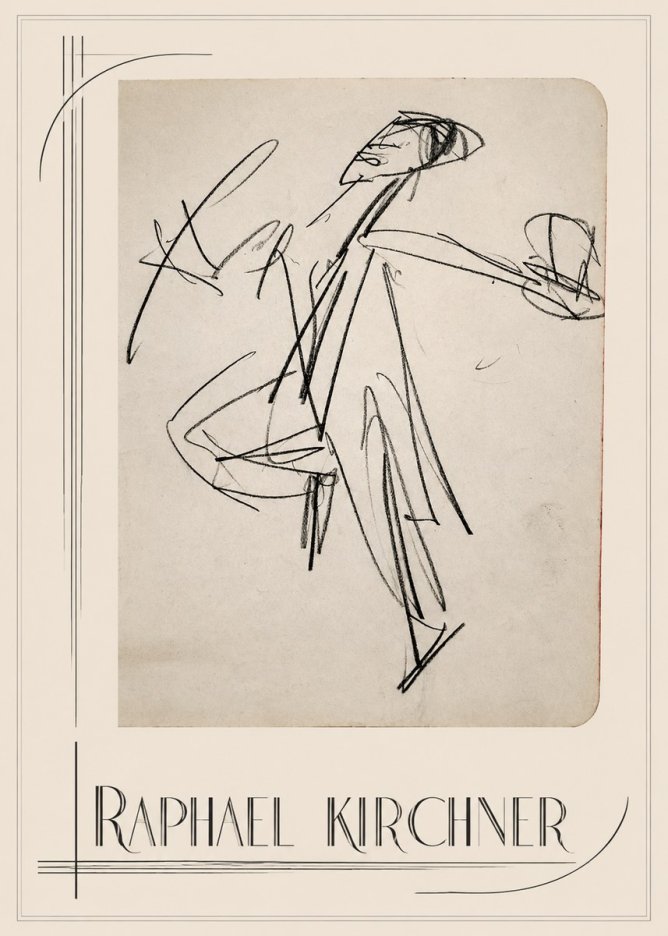 Raphael Kirchner Dynamic Dancer Sketch No1 - Poster