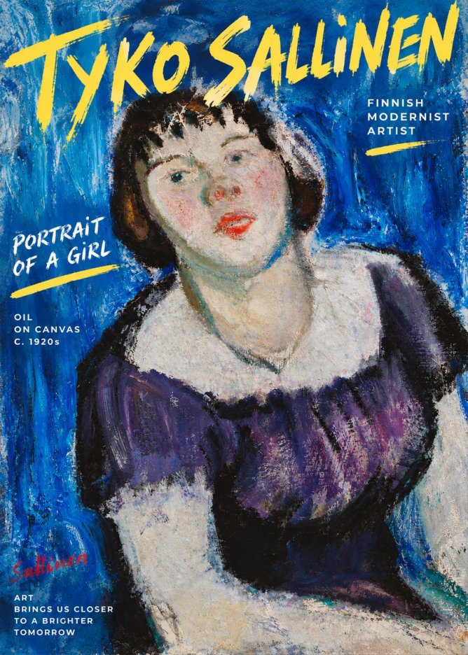 Tyko Sallinen Portrait of a Girl II No4 - Poster