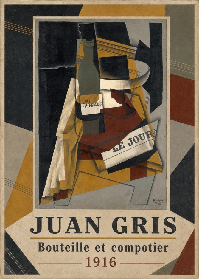 Juan Gris Bouteille Et Compotier No1 - Poster