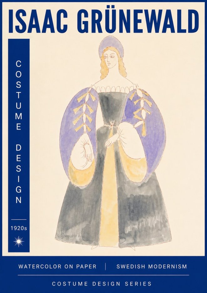 Isaac Grünewald Costume Design XIV No6 - Poster