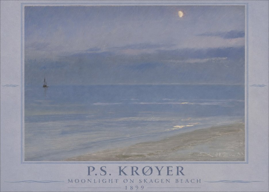 P.S. Krøyer Moonlight on Skagen Beach No1 - Poster