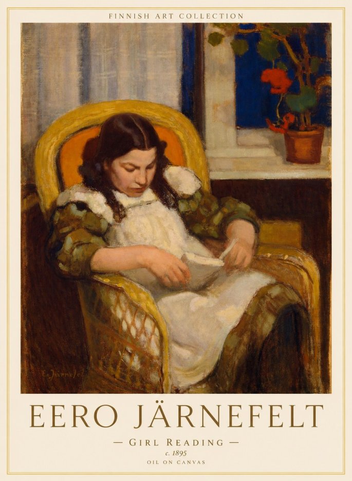Eero Järnefelt Girl Reading No1 - Poster