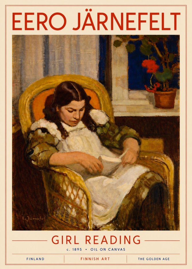 Eero Järnefelt Girl Reading No4 - Poster