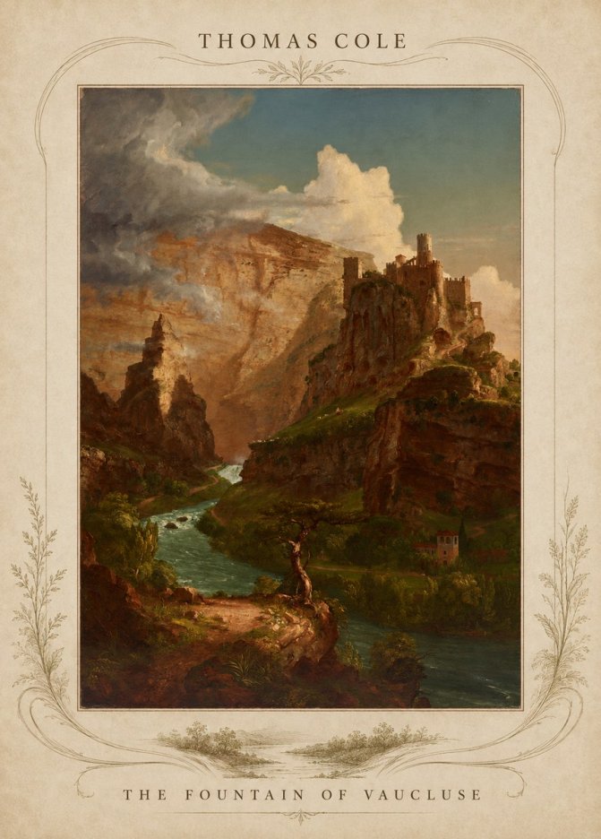 Thomas Cole The Fountain of Vaucluse II No3 - Poster