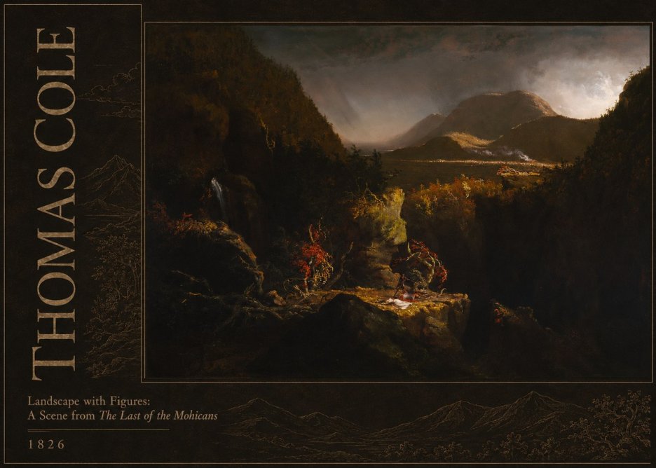 Thomas Cole Landscape with Figures: a Scene from the Last of the Mohicans No2 - Poster