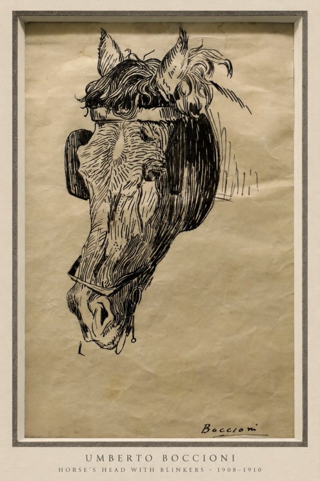 Umberto Boccioni Horse's Head with Blinkers No3 - Poster
