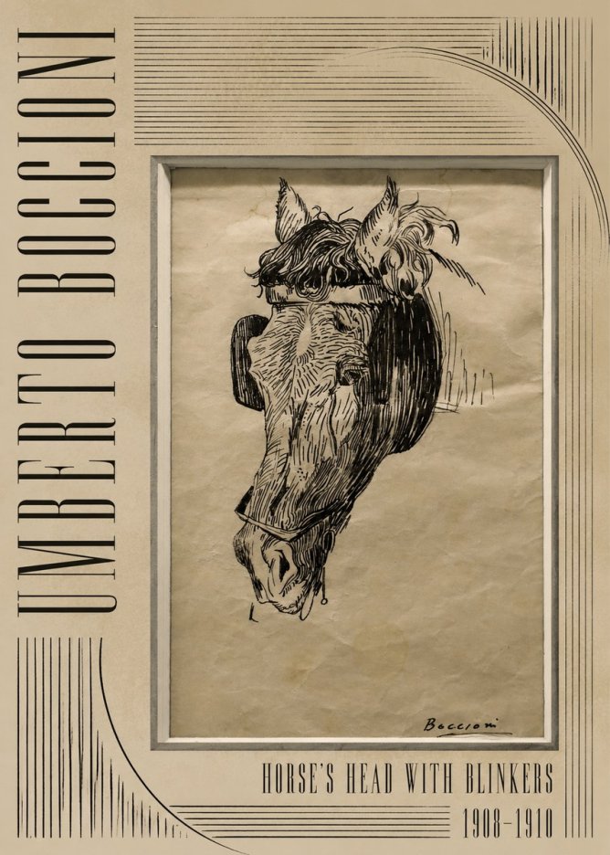Umberto Boccioni Horse's Head with Blinkers No4 - Poster