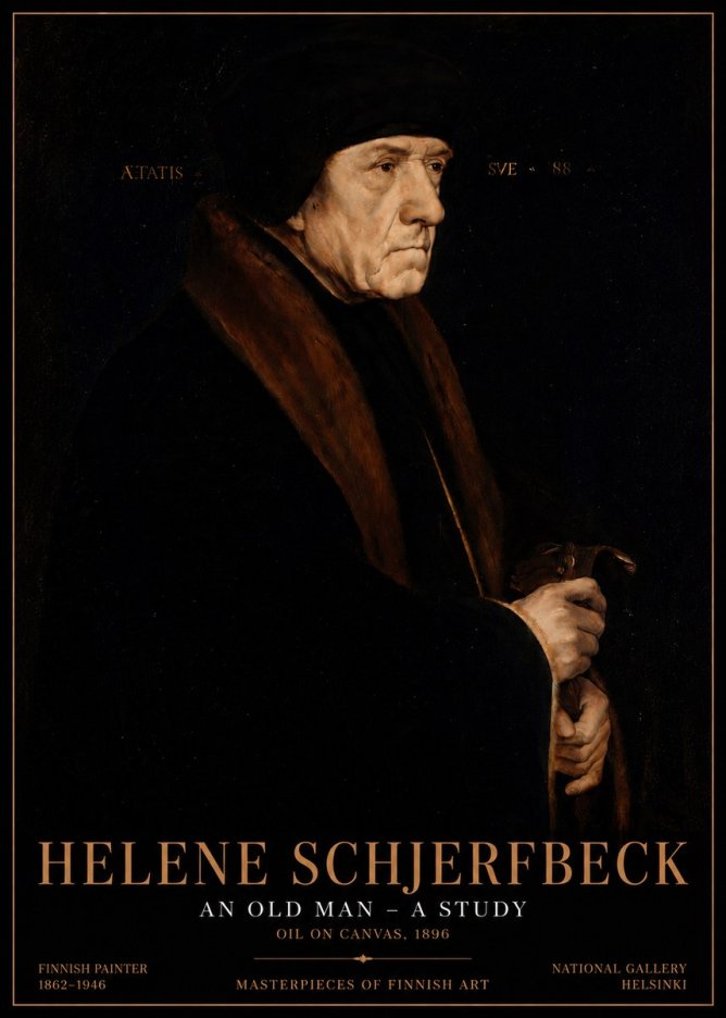 Helene Schjerfbeck An Old Man – a Study No6 - Poster