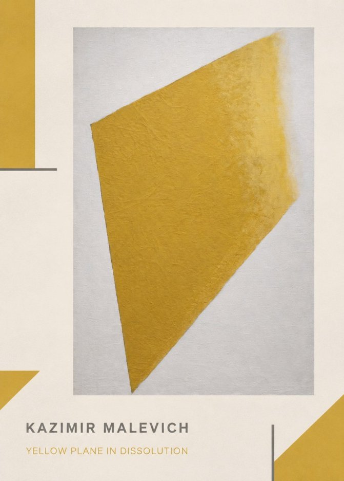Kazimir Malevich Yellow Plane in Dissolution No1 - Poster