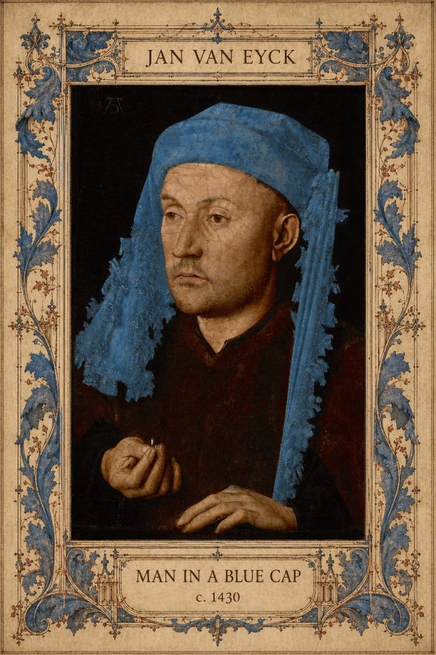 Jan van Eyck Man in a Blue Cap II No6 - Poster