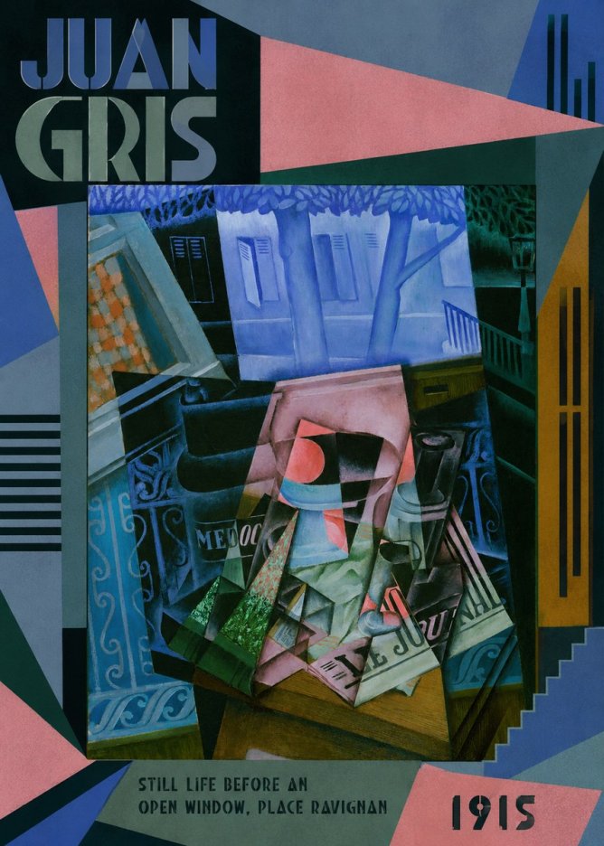Juan Gris Still Life Before an Open Window, Place Ravignan No6 - Poster