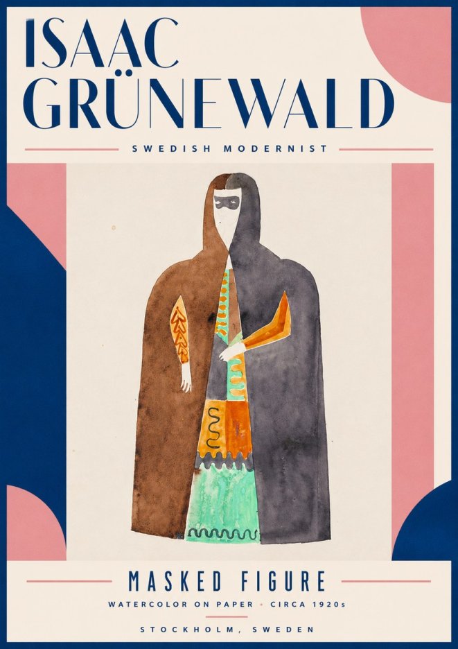 Isaac Grünewald Masked Figure No3 - Poster