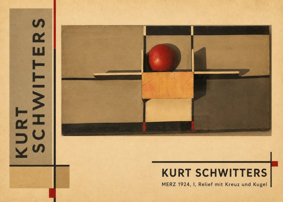 Kurt Schwitters Merz 1924, I, Relief Mit Kreuz Und Kugel No2 - Poster