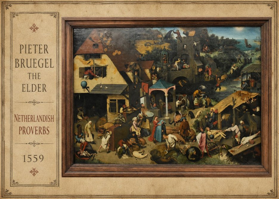 Pieter Bruegel Netherlandish Proverbs XI No2 - Poster